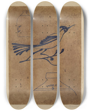 Triptych art skateboard deck of Arthur Mathews Stoneware Jug_3 by Arthur Mathews
