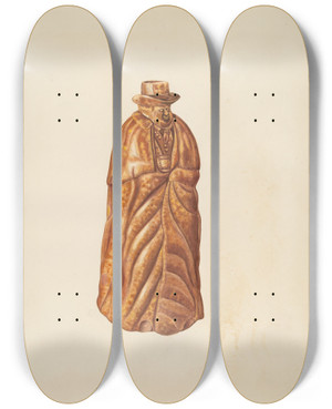 Triptych art skateboard deck of Al Curry Wine Bottle by Al Curry (20-)