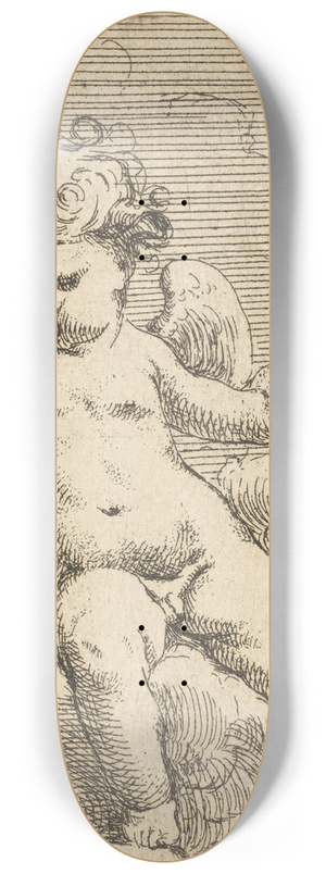 Isaac Fuller - Putto Holding a Torch 8.25 inch art skate deck