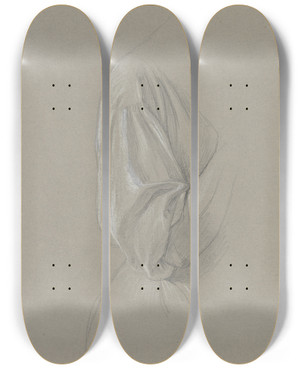 Triptych art skateboard deck of Jakob Becker Sleeve by Jakob Becker (1810-1872)
