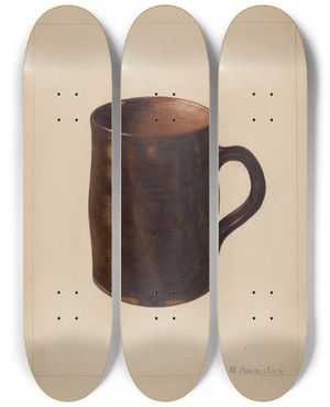Triptych art skateboard deck of Nicholas Amantea Mug by Nicholas Amantea (1900-1978)