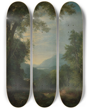 Triptych art skateboard deck of Asher Brown Durand Landscape by Asher Brown Durand (1796-1886)
