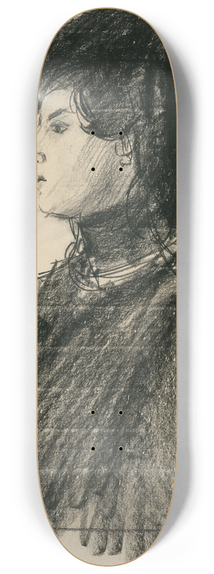 Isaac Israls - Vrouw met hoed en pelerine 8.25 inch art skate deck