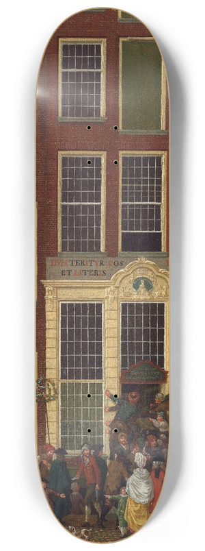 Isaac Ouwater - The Bookshop and Lottery Agency of Jan de Groot in the Kalverstraat in Amsterdam 8.25 inch art skate deck