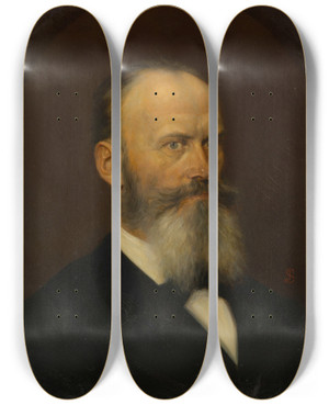 Triptych art skateboard deck of Julius Schmid Friedrich Frh V Schmidt Architekt by Julius Schmid (1854-1935)