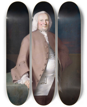 Triptych art skateboard deck of Joseph Blackburn James Pitts by Joseph Blackburn (1787)