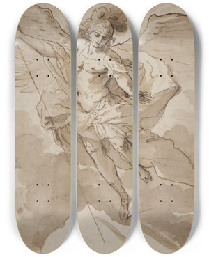 Triptych art skateboard deck of Pietro Testa Rkeenglen Mikael by Pietro Testa (1612-1650)