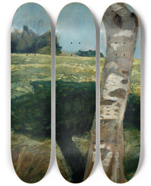 Triptych art skateboard deck of Paula Modersohnbecker Birch Trunk by Paula Modersohn-Becker (1876-1907)