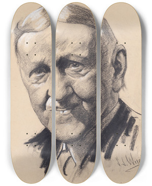 Triptych art skateboard deck of Samuel Johnson Woolf William Hartman Woodin by Samuel Johnson Woolf (1880-1948)