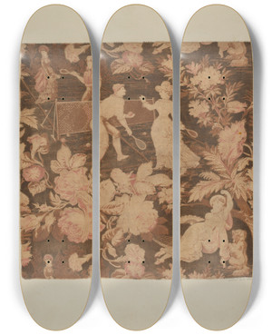 Triptych art skateboard deck of Dorothy Dwin Printed Textile by Dorothy Dwin