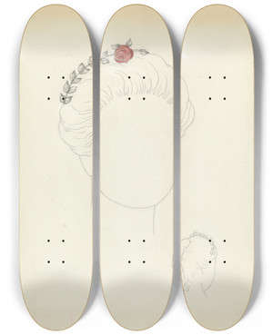 Triptych art skateboard deck of American 20Th Century Hat_2 by American 20Th Century