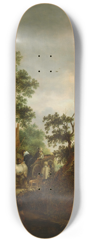 Isaac van Ostade - Travellers Halting at an Inn 8.25 inch art skate deck