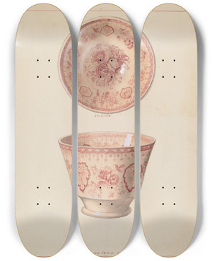 Triptych art skateboard deck of J Howard Iams Cup by J Howard Iams (20-)