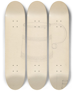 Triptych art skateboard deck of Charlotte Winter Mug by Charlotte Winter (20-)