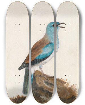 Triptych art skateboard deck of William Lewin Garrulous Roller by William Lewin