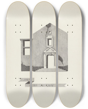 Triptych art skateboard deck of James Jones Mision San Jose_1 by James Jones