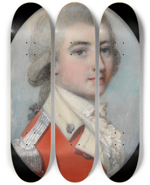 Triptych art skateboard deck of George Engleheart Major Andr by George Engleheart (1750-1829)