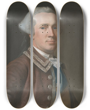 Triptych art skateboard deck of John Singleton Copley John Temple by John Singleton Copley (1738-1815)