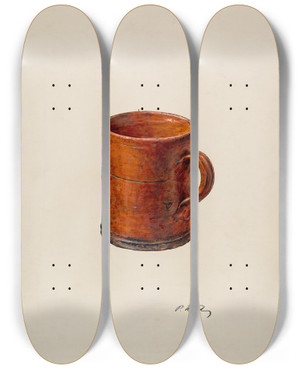Triptych art skateboard deck of Paul Ward Earthenware Mug by Paul Ward (20-)