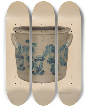 Triptych art skateboard deck of Richard Barnett Stoneware Jar_2 by Richard Barnett