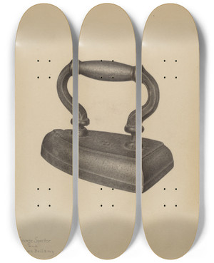Triptych art skateboard deck of George Spector Flatiron by George Spector