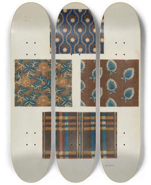 Triptych art skateboard deck of Albert Levone Cotton Prints_1 by Albert Levone (20-)