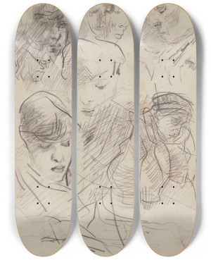 Triptych art skateboard deck of James Ensor Mitche by James Ensor (1860-1949)