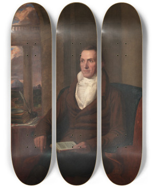 Triptych art skateboard deck of Washington Allston Samuel Williams by Washington Allston (1779-1843)