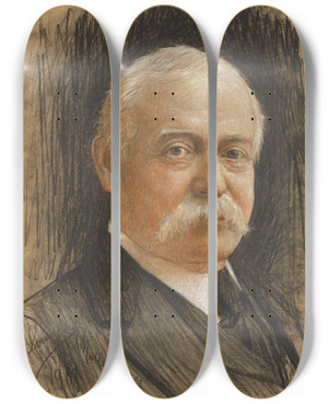 Triptych art skateboard deck of Adolfo Mllerury Marcus Daly by Adolfo Muller Ury (1862-1947)