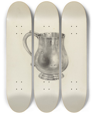 Triptych art skateboard deck of Leo Drozdoff Silver Mug_2 by Leo Drozdoff