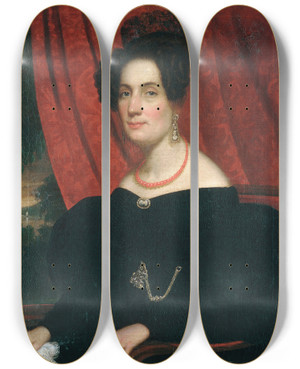 Triptych art skateboard deck of Frederick Randolph Spencer Mary Ann Garrits by Frederick Randolph Spencer (1806-1875)