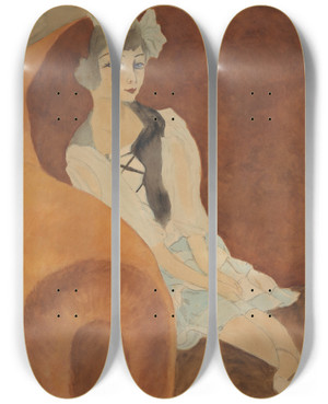 Triptych art skateboard deck of Lon Spilliaert Pop In Zetel by Leon Spilliaert (1881-1946)