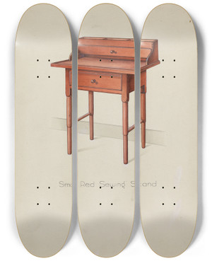 Triptych art skateboard deck of Irving I Smith Shaker Sewing Table_1 by Irving I Smith