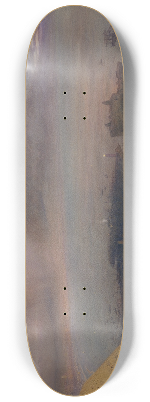 Alfred William Hunt - View of the Bay of Naples with Vesuvius, Smoking, in the Distance (Evening) 8.25 inch art skate deck Alfred William Hunt - View of the Bay of Naples with Vesuvius, Smoking, in the Distance (Evening) 8.25 inch art skate deck