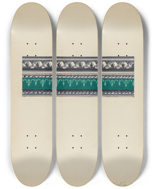 Triptych art skateboard deck of Karl Joubert Wall Paper Border by Karl Joubert