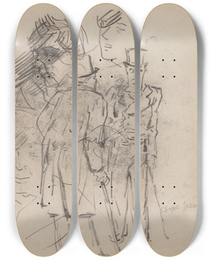 Triptych art skateboard deck of James Ensor Copy After Grvin_1 by James Ensor (1860-1949)