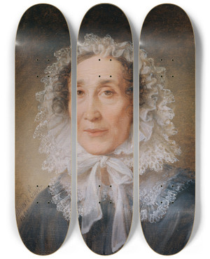 Triptych art skateboard deck of Eduard Ender Anna Denk by Eduard Ender (1822-1883)