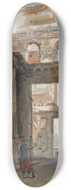 Isidore Pils - Ruines des Tuileries, 7 juillet 1871. 8.25 inch art skate deck