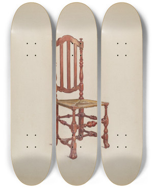 Triptych art skateboard deck of Florence Choate Side Chair_2 by Florence Choate