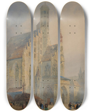 Triptych art skateboard deck of Thomas Shotter Boys Nuremberg by Thomas Shotter Boys (1803-1874)