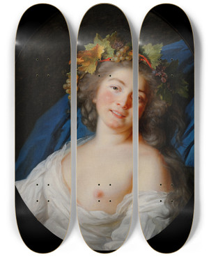 Triptych art skateboard deck of Elisabeth Louise Vige Le Brun Bacchante by Elisabeth Louise Vigee Le Brun (1755-1842)