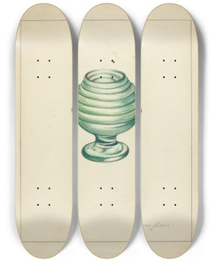 Triptych art skateboard deck of Anna Aloisi Blown Glass_2 by Anna Aloisi