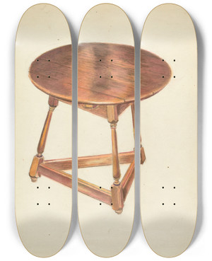 Triptych art skateboard deck of Harry Eisman Table_2 by Harry Eisman