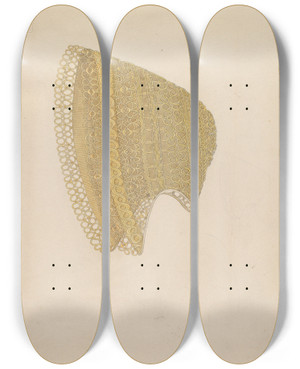 Triptych art skateboard deck of Doris Beer Bonnet_2 by Doris Beer