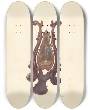 Triptych art skateboard deck of Hardin Walsh Bootjack by Hardin Walsh
