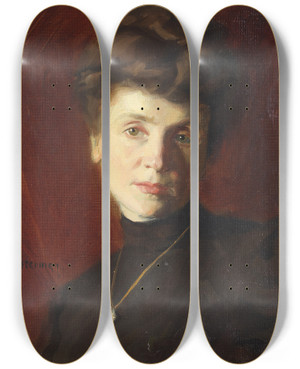 Triptych art skateboard deck of Bernhard Sterman Baroness Sophie Von Eberstein by Bernhard Osterman (1870-1938)