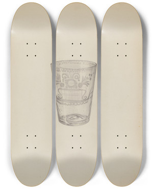 Triptych art skateboard deck of Roberta Spicer Flip by Roberta Spicer