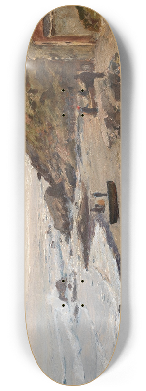 Alfred Zoff - Abendstimmung mit Fischern an der Kste 8.25 inch art skate deck