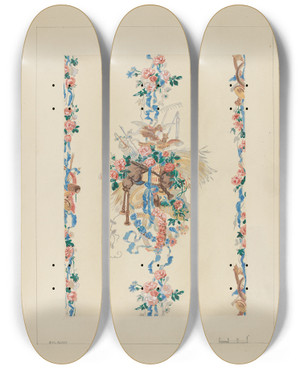 Triptych art skateboard deck of John Garay Wall Paper_2 by John Garay