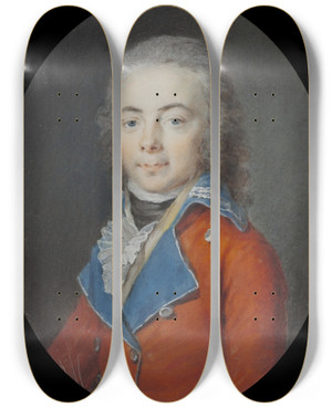 Triptych art skateboard deck of Cornelius Hoeyer An Unknown Officer by Cornelius Hoeyer